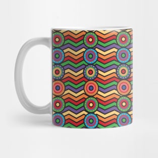 Colorful Chevron with Circles Mug